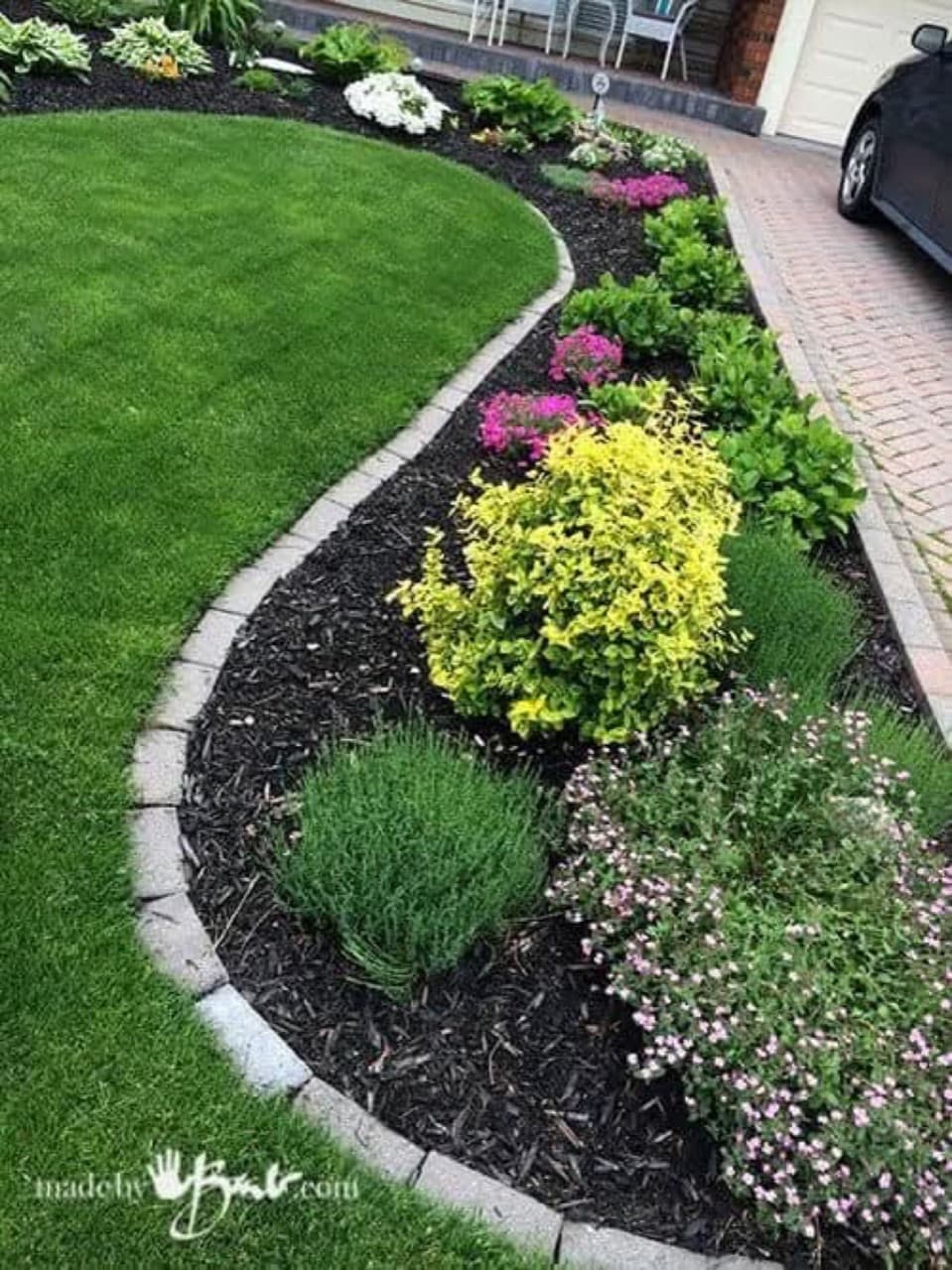 Tidy lawn and sculpted hedge edge following a landscaping clean-up